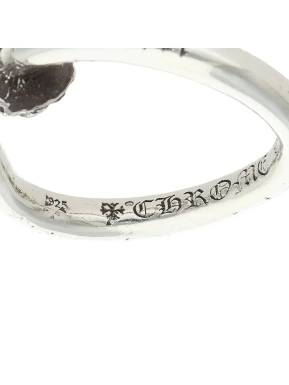 Chrome Hearts Nail Crsball Cross Ball Silver Ring